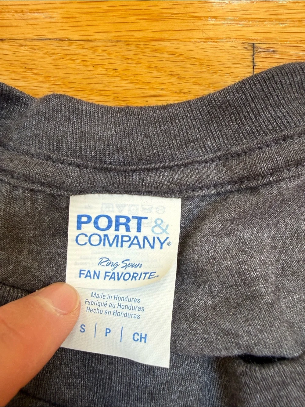 Port and Company Charcoal Long Sleeve Tee with Rainbow Treble Clef